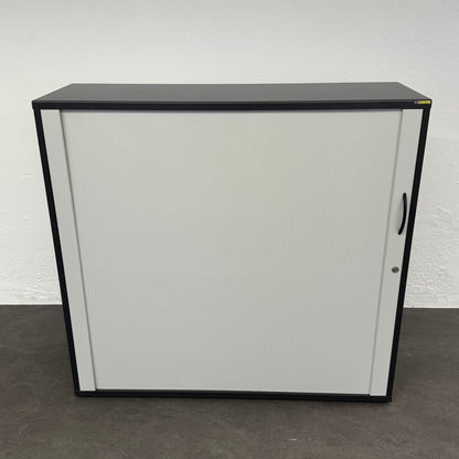 Elan Euroffice Lateralschrank aus Spanplatte Anthrazit und Lichtgrau