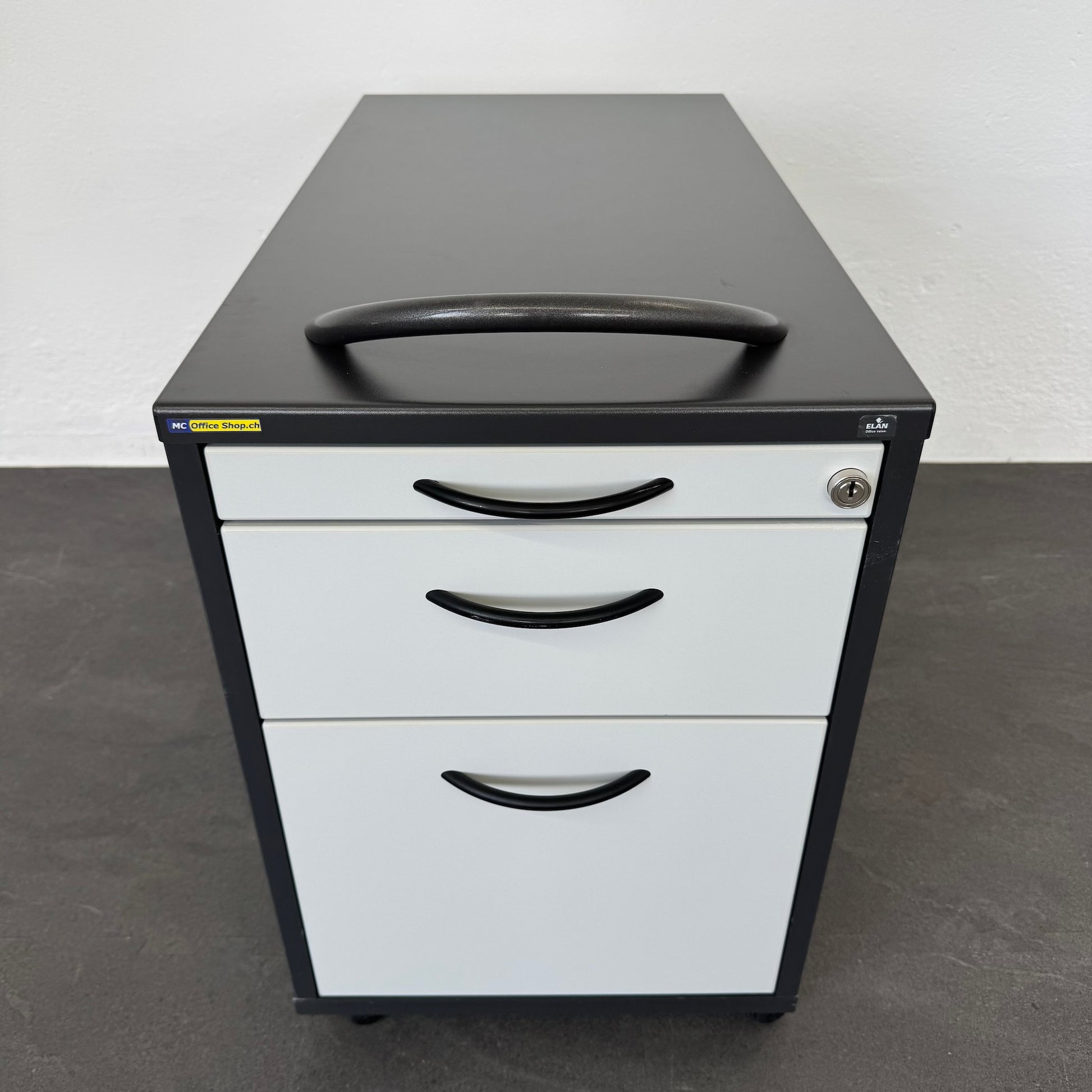 Elan Euroffice Unterstell-Korpus aus Spanplatte Anthrazit und Lichtgrau