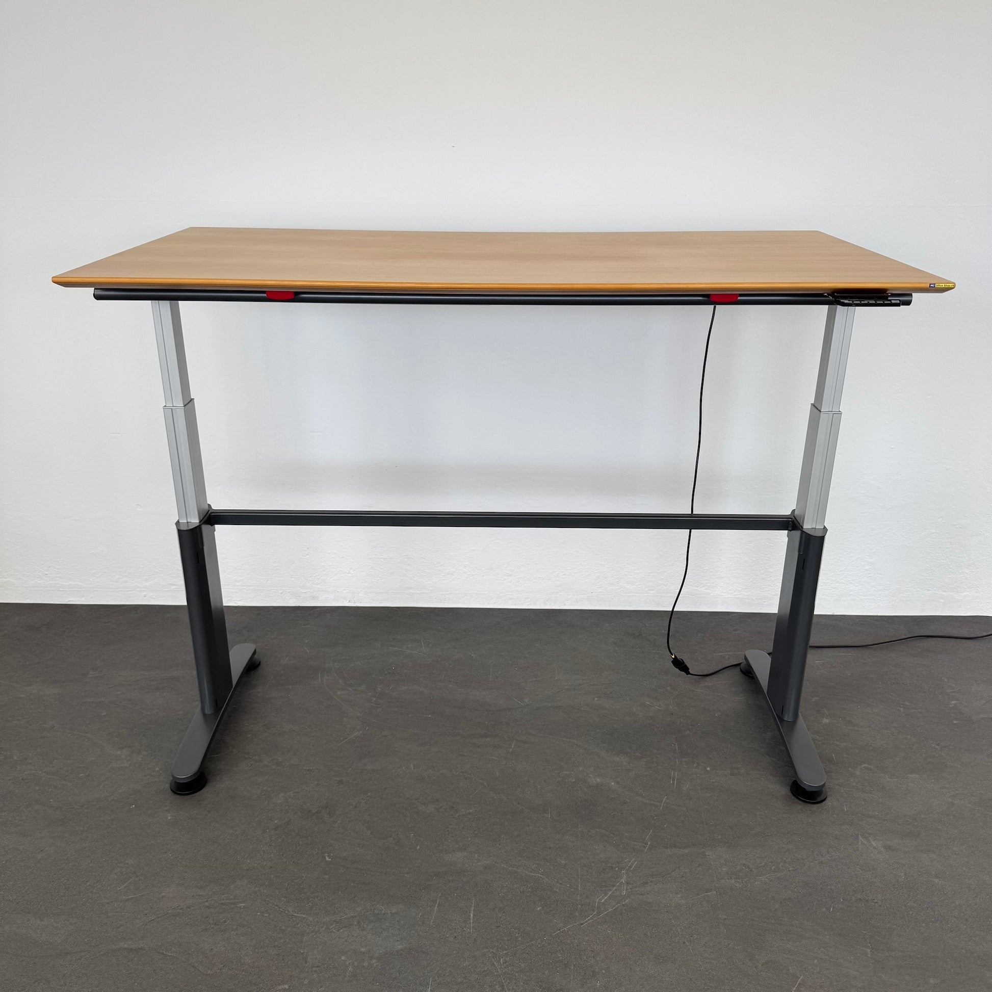 Ergodata System Desk Sitz-Steh Schreibtisch Tischplatte MDF Birnbaumfurnier