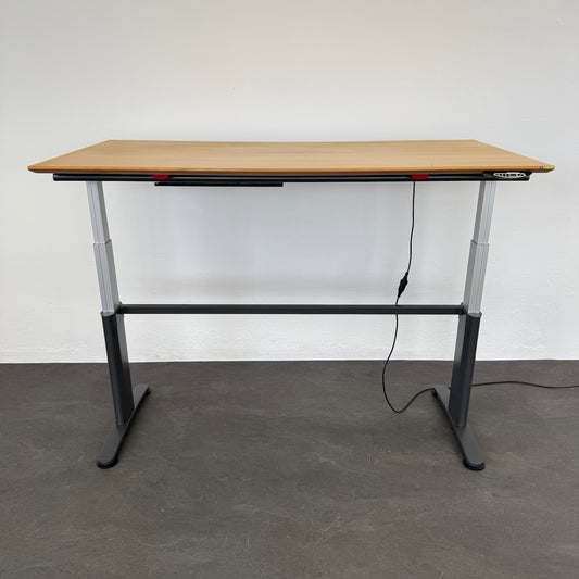 Ergodata System Desk Sitz-Steh Schreibtisch Tischplatte MDF Birnbaumfurnier