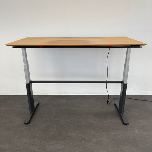 Ergodata System Desk Sitz-Steh Schreibtisch Tischplatte MDF Birnbaumfurnier