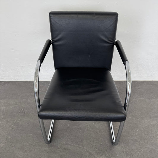 Vitra Visasoft Freischwinger Bezug Leder Schwarz