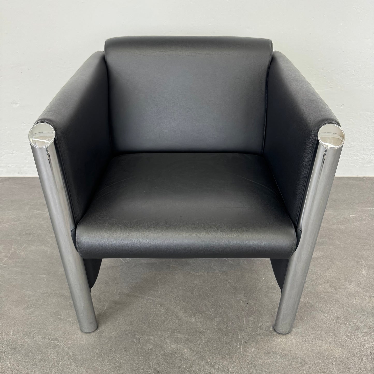 Wilkhahn 830 Cubis Lounge-Sessel Bezug Leder Schwarz