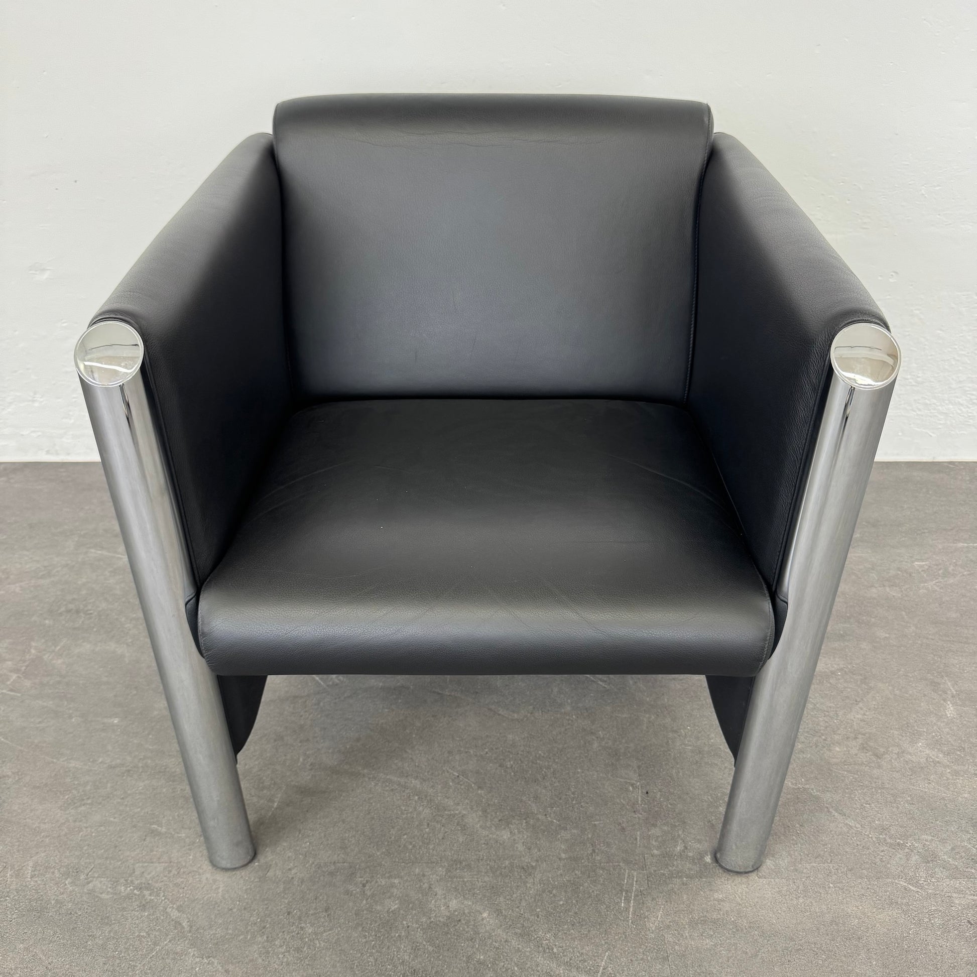 Wilkhahn 830 Cubis Lounge-Sessel Bezug Leder Schwarz