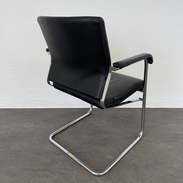 Wilkhahn Sito Freischwinger Leder Schwarz