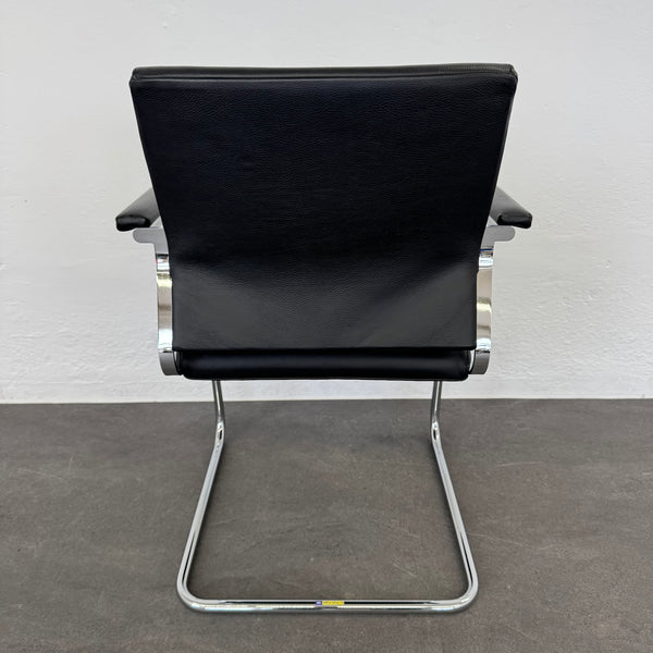 Wilkhahn Sito Freischwinger Leder Schwarz