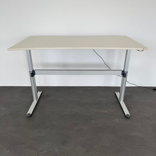 Haworth TC4000 Sitz-Steh-Schreibtisch Sinus Spanplatte Lichtgrau