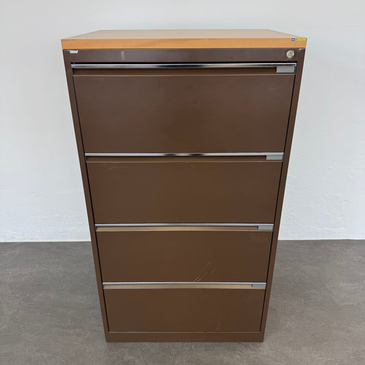 Vidmar Classic Hängeregisterschrank aus Metall in Braun mit Holzdeckblatt