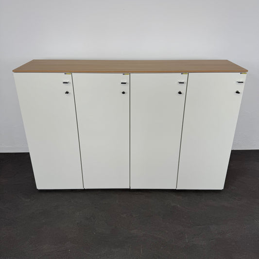 König + Neurath ACTA Classic Flügeltür-Aktenschrank aus Spanplatte weiss mit Akzien-Deckblatt