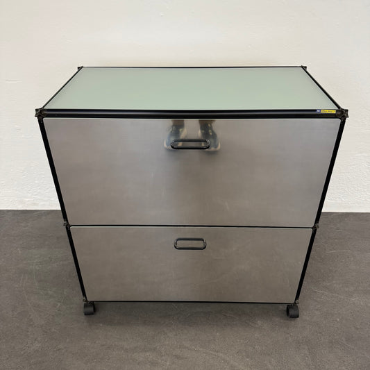 Vintage Design Bauhaus Style Sideboard aus Metall und Glas