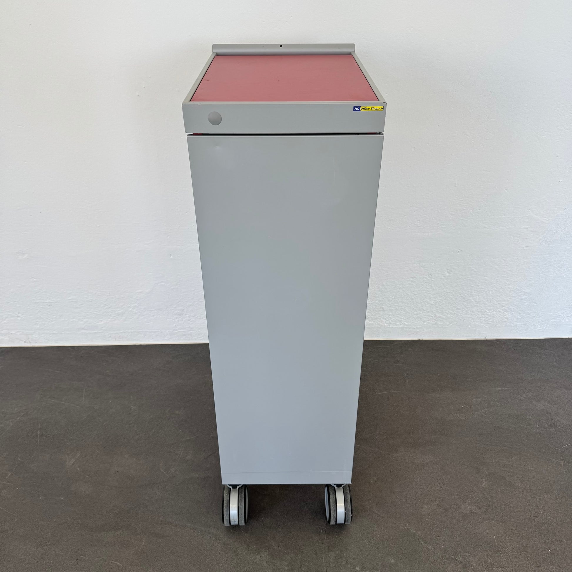 Denz D3 Roll-Caddy in Silbergrau und Rot