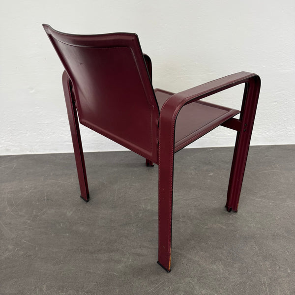 Matteo Grassi Vintage Leder Stuhl Leder Bordeaux
