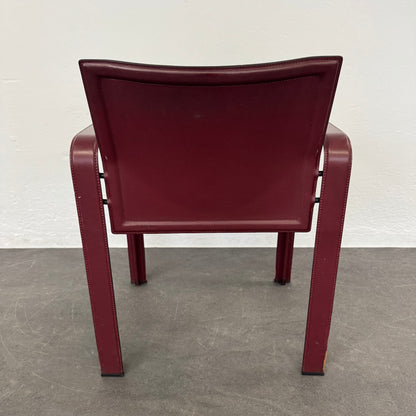Matteo Grassi Vintage Leder Stuhl Ansicht von hinten