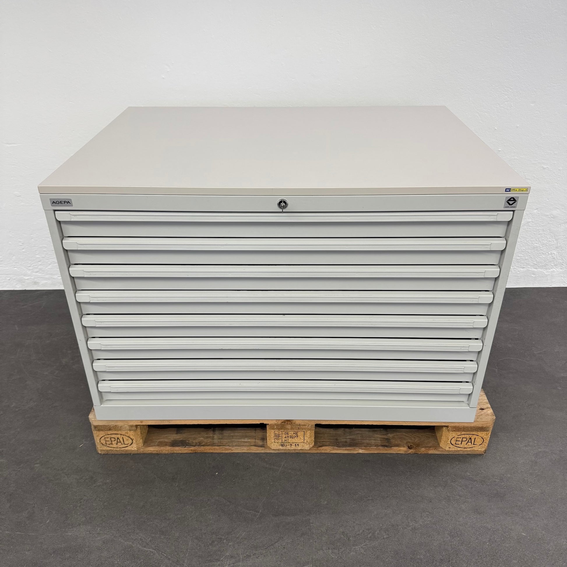 Agepa Variant Planschrank aus Metall in Lichtgrau