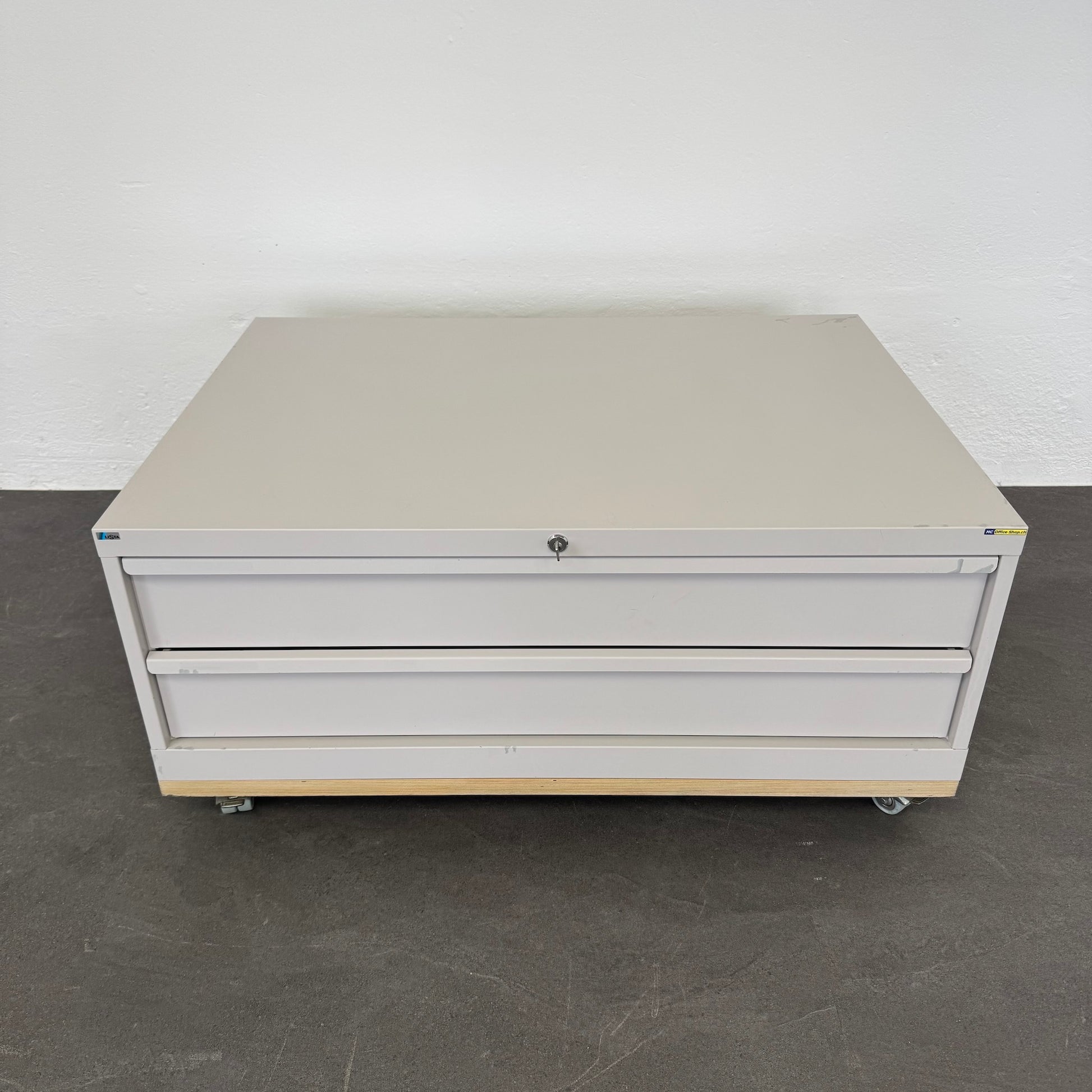 Lista Classic Schubladenschrank auf Rollen aus Metall in Lichtgrau