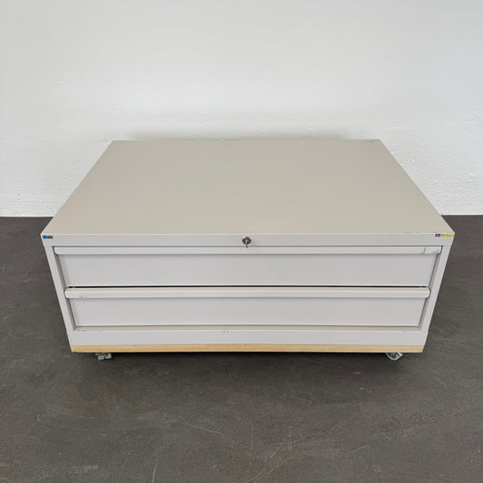 Lista Classic Schubladenschrank auf Rollen aus Metall in Lichtgrau