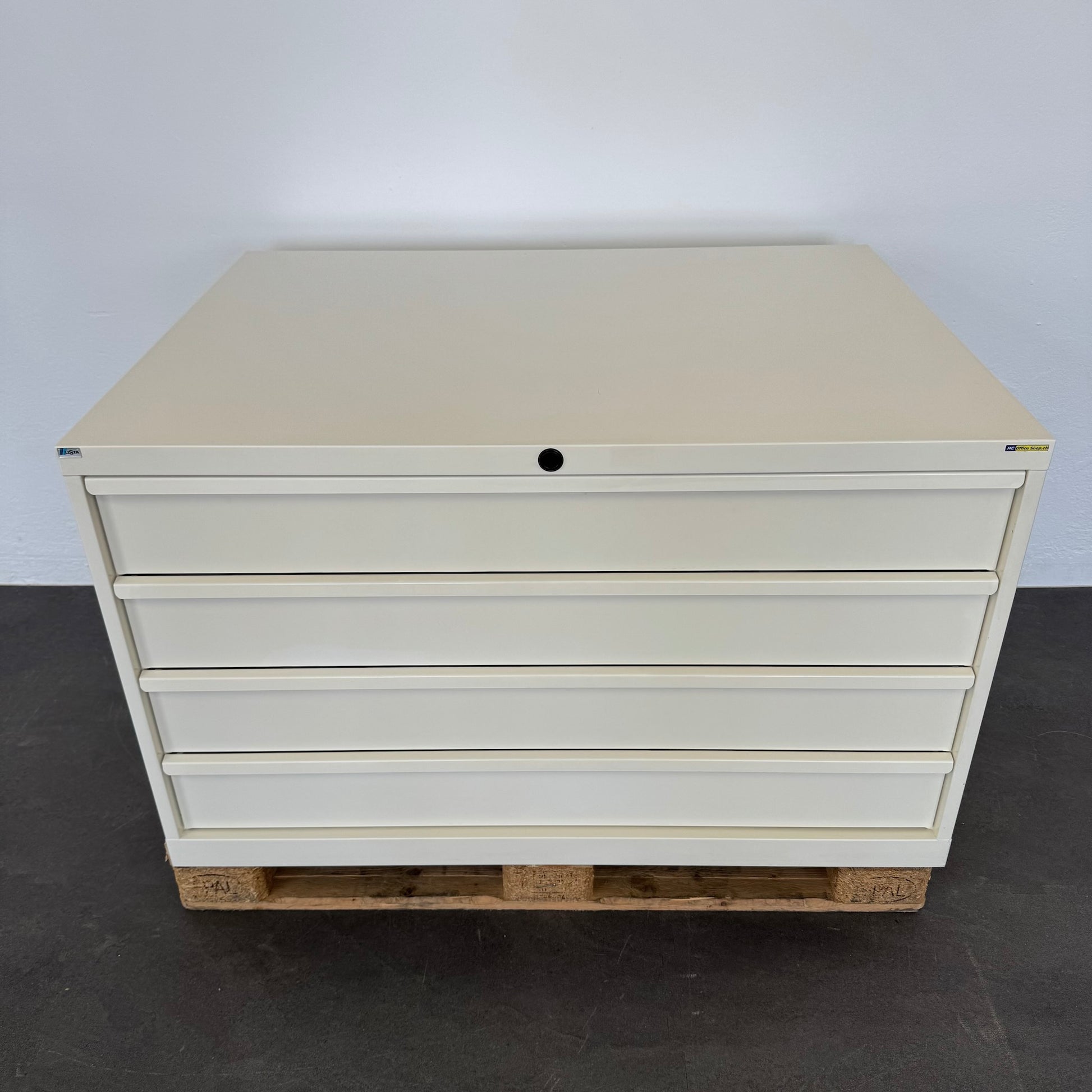 Lista Classic Schubladenschrank auf Rollen aus Metall in Cremeweiss