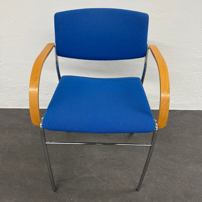 Labofa Vintage Sitzungsstuhl mit Stoffbezug Blau