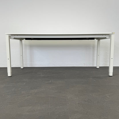 Ergodata Line Desk Schreibtisch mit Gestell in Weiss - 6038729