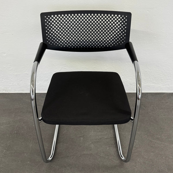 Vitra Visavis 2 Freischwinger - stapelbar - Anthrazit - ohne Gleiter