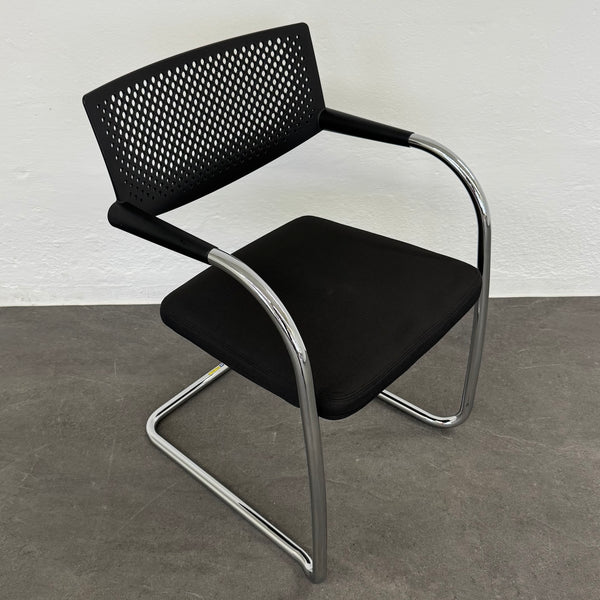 Vitra Visavis 2 Freischwinger - stapelbar - Anthrazit - ohne Gleiter