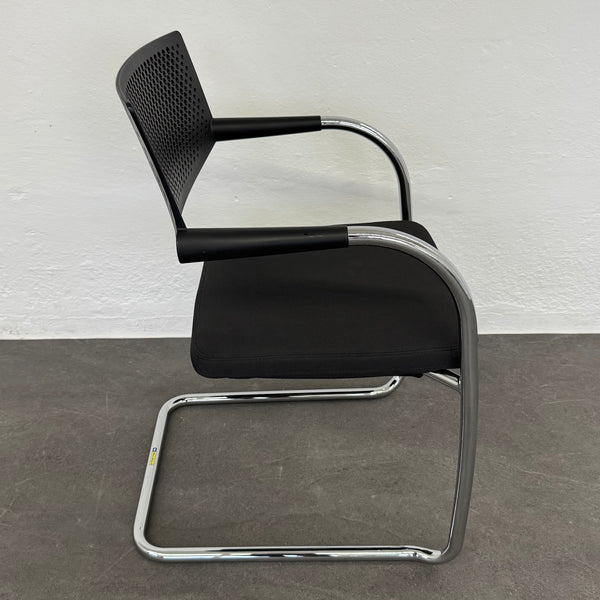 Vitra Visavis 2 Freischwinger - stapelbar - Anthrazit - ohne Gleiter