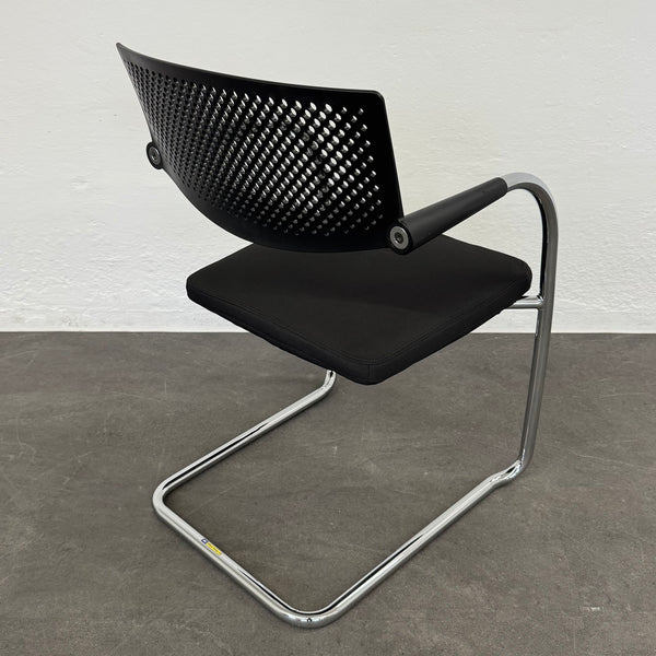 Vitra Visavis 2 Freischwinger - stapelbar - Anthrazit - ohne Gleiter