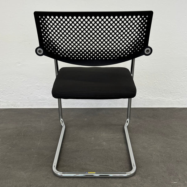 Vitra Visavis 2 Freischwinger - stapelbar - Anthrazit - ohne Gleiter
