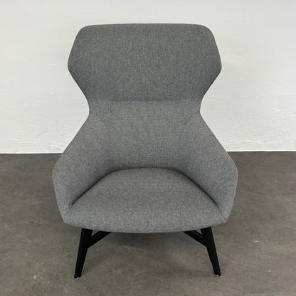 Brunner Ray Lounge-Sessel mit Stoffbezug Grau Schwaz gemustert - 6038803