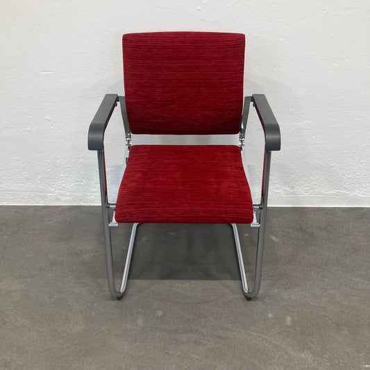 Wilkhahn Sito Freischwinger Stoffbezug Rot gemustert - 6038916