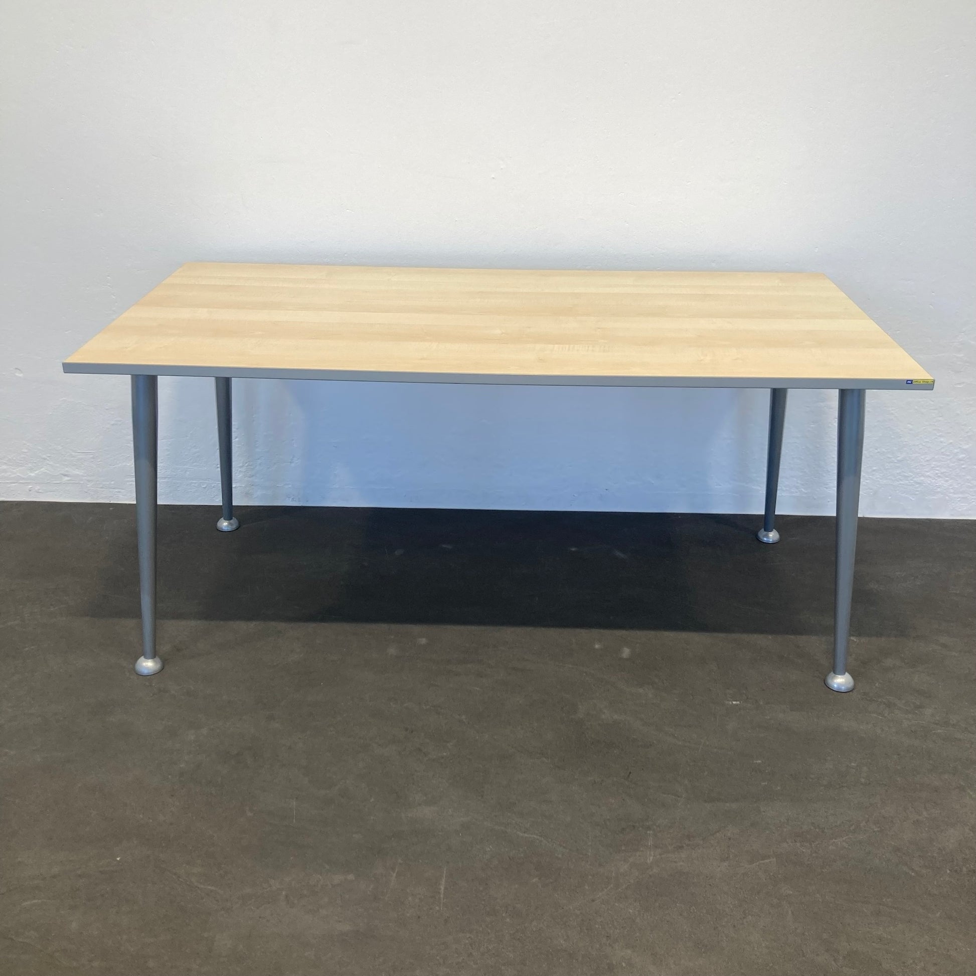 Welle Möbel 4Basic Schreibtisch mit Tischplatte Ahordekor mit Silberrand - 6038935
