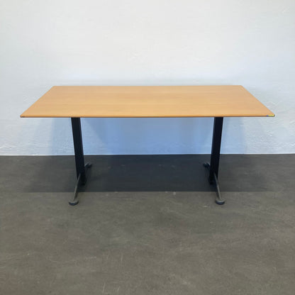 Elan Euroffice Sitzungstisch Tischplatte Lichtgrau mit schwarzer Kante