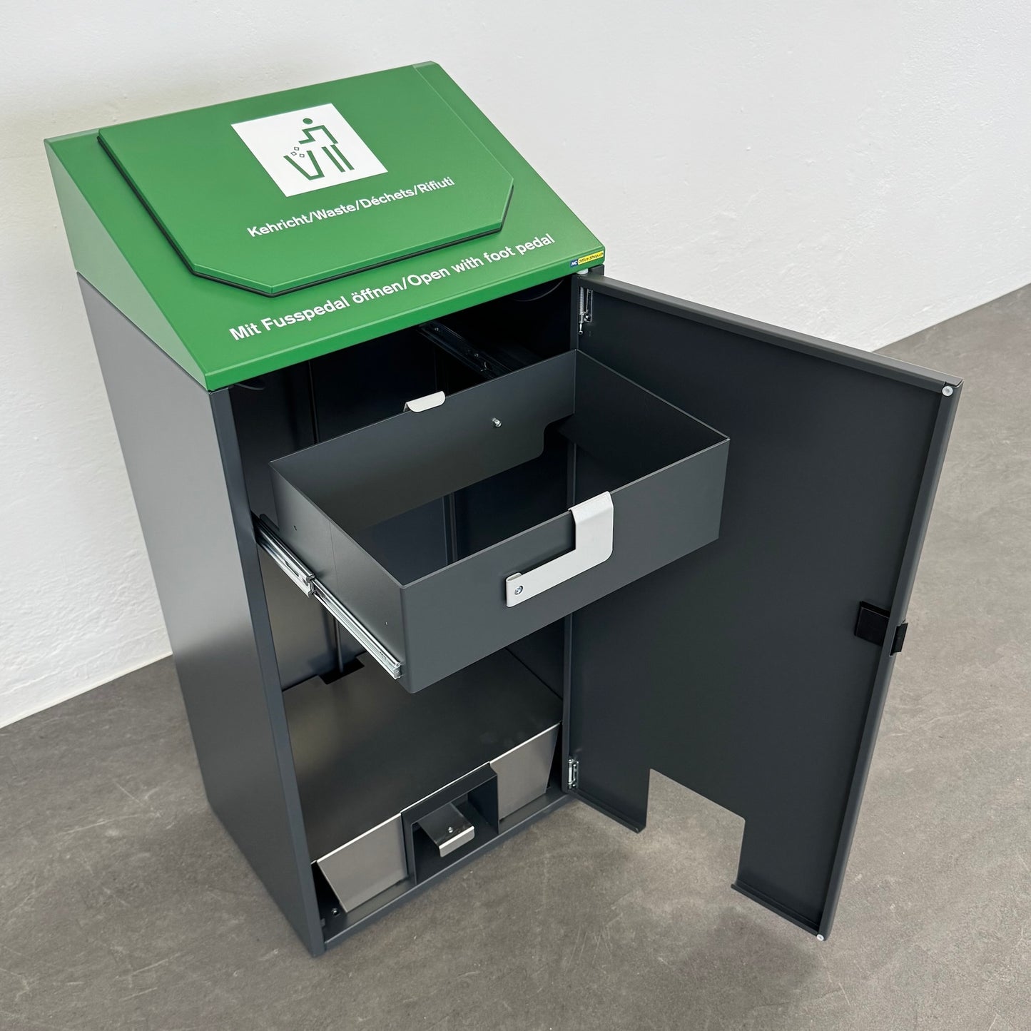 Office Tool Footman Sammelbehälter für Abfall mit Front offen - 6038944