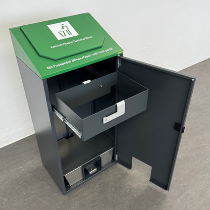 Office Tool Footman Sammelbehälter für Abfall mit Front offen - 6038944