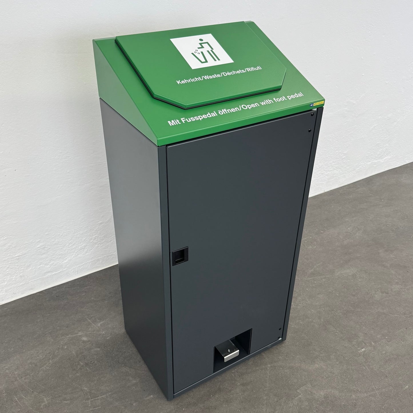 Office Tool Footman Sammelbehälter für Abfall mit Fusspedal um die Klappe zu öffnen - 6038944