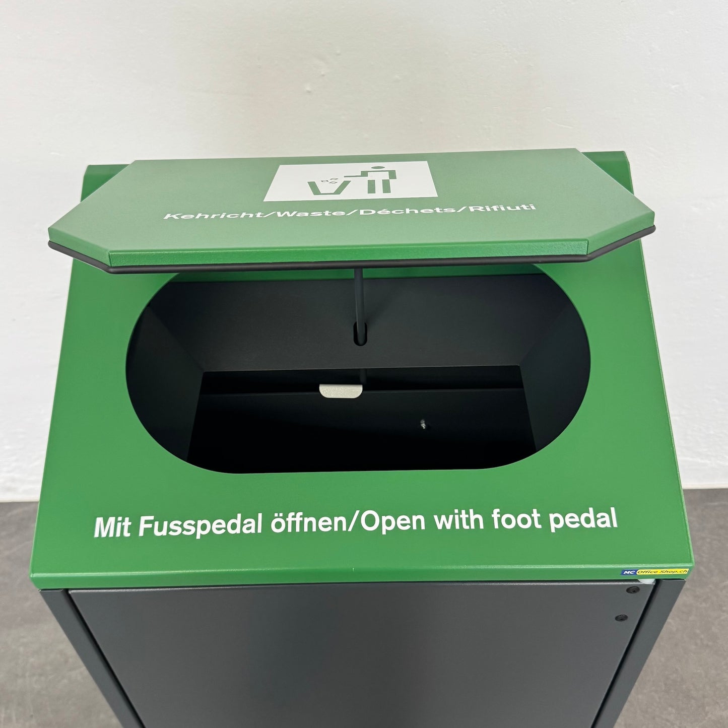 Office Tool Footman Sammelbehälter für Abfall mit offener Klappe - 6038944
