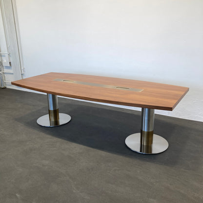 Wilkhahn Exclusiv Sitzungstisch 2500x1150mm mit Kabelkanal seitliche Ansicht - 6038969