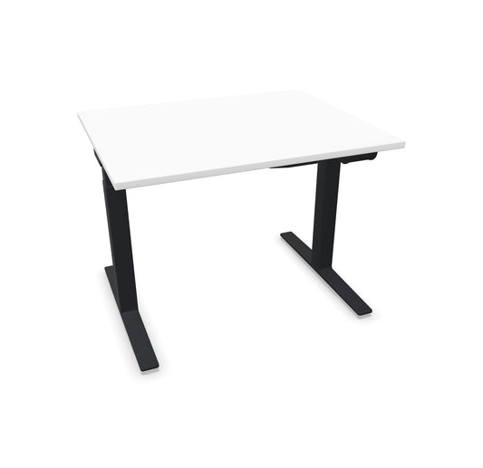 TALO.YOU Sitz-Steh-Schreibtisch mit Gaslift 1000x800mm Tischplatte Weiss - Gestell Schwarz - 6039039
