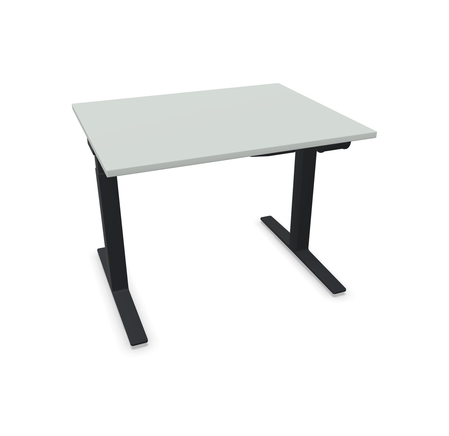 TALO.YOU Sitz-Steh-Schreibtisch mit Gaslift 1000x800mm Tischplatte Lichtgrau - Gestell Schwarz - 6039040