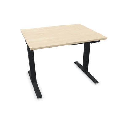 TALO.YOU Sitz-Steh-Schreibtisch mit Gaslift 1000x800mm Tischplatte Ahorndekor - Gestell Schwarz - 6039041