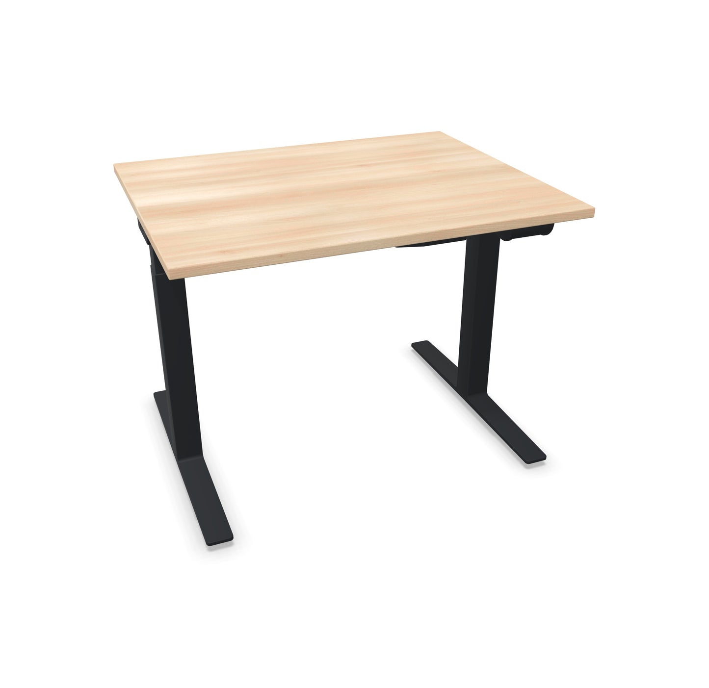 TALO.YOU Sitz-Steh-Schreibtisch mit Gaslift 1000x800mm Tischplatte Akaziendekor - Gestell Schwarz - 6039042