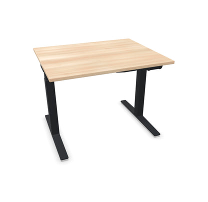 TALO.YOU Sitz-Steh-Schreibtisch mit Gaslift 1000x800mm Tischplatte Akaziendekor - Gestell Schwarz - 6039042