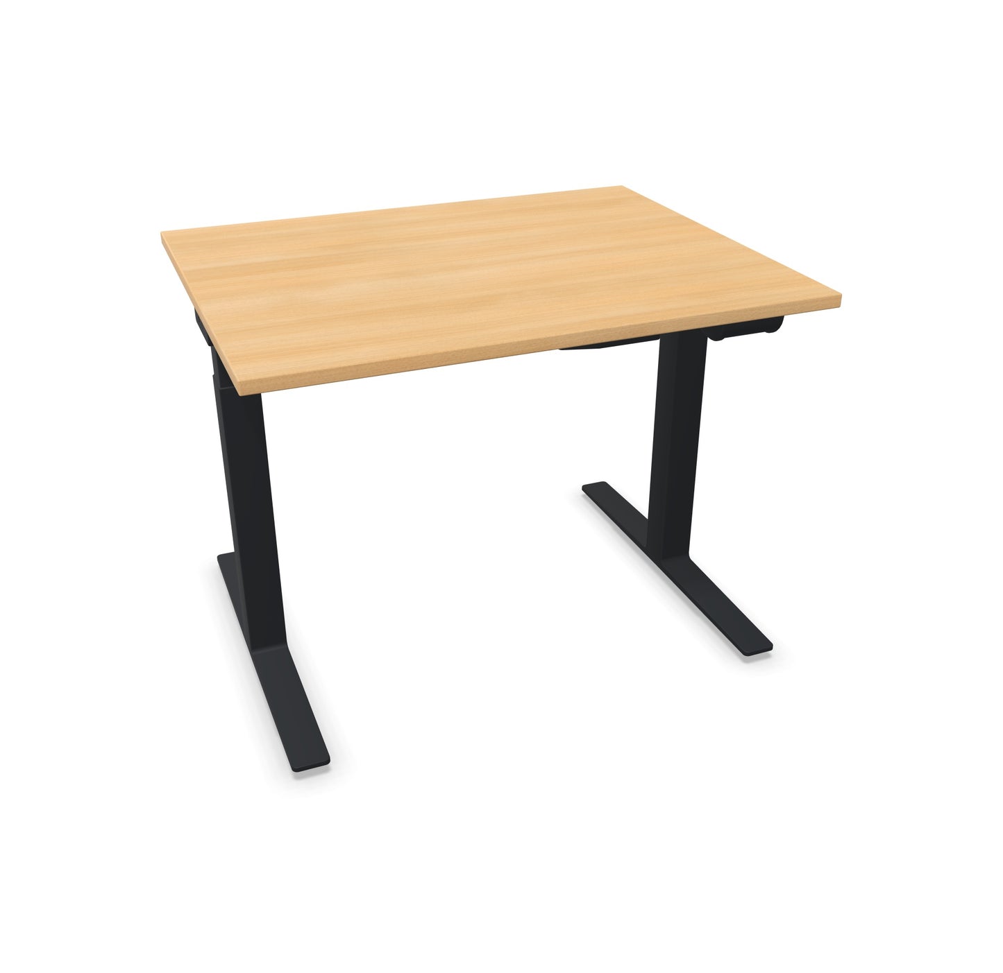 TALO.YOU Sitz-Steh-Schreibtisch mit Gaslift 1000x800mm Tischplatte Buchendekor - Gestell Schwarz - 6039042