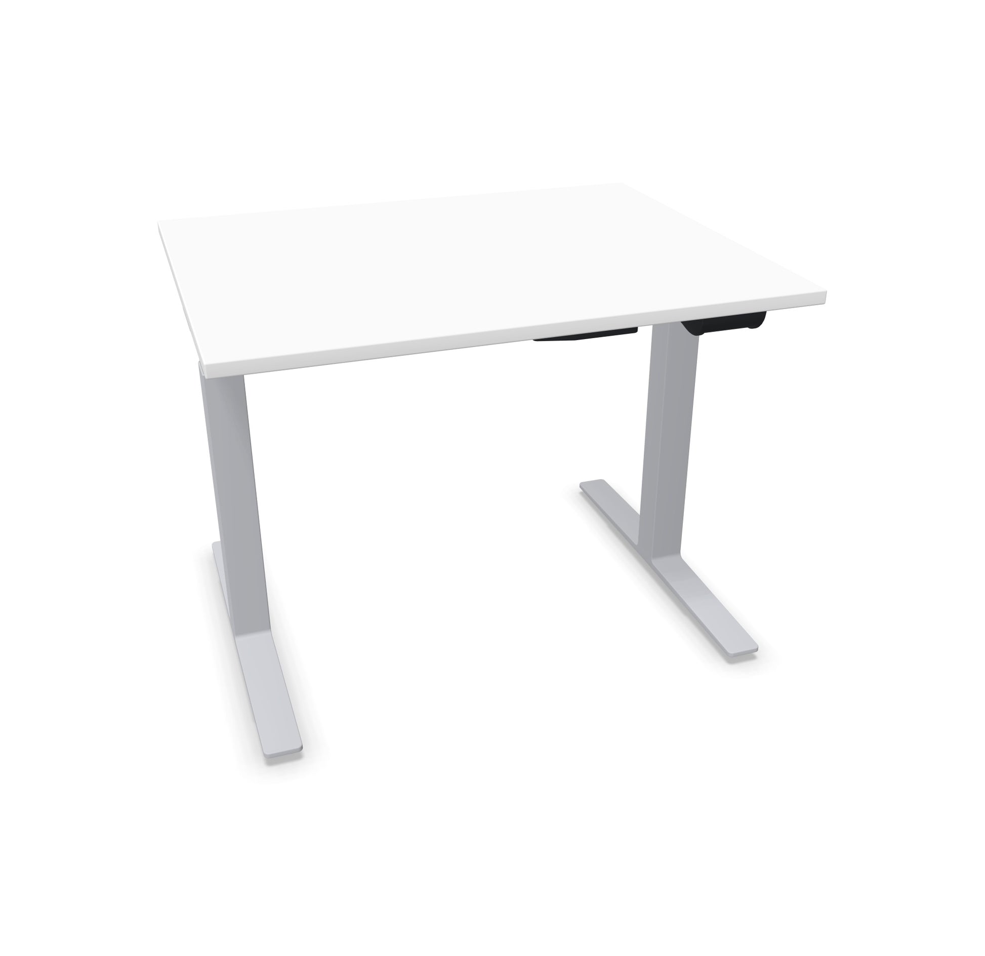 TALO.YOU Sitz-Steh-Schreibtisch mit Gaslift 1000x800mm Tischplatte Weiss - Gestell Silbergrau - 6039045