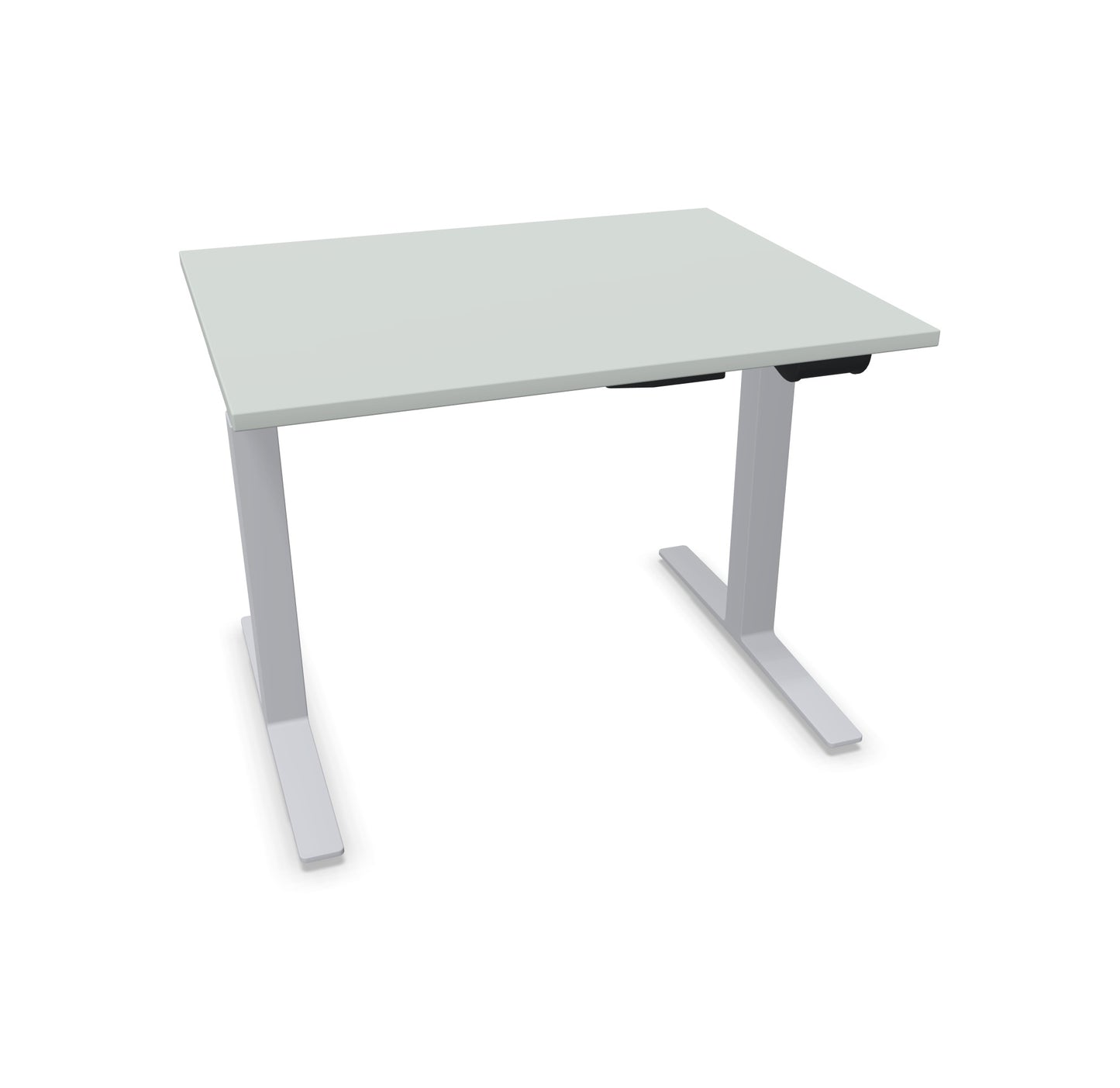 TALO.YOU Sitz-Steh-Schreibtisch mit Gaslift 1000x800mm Tischplatte Lichtgrau - Gestell Silbergrau - 6039046