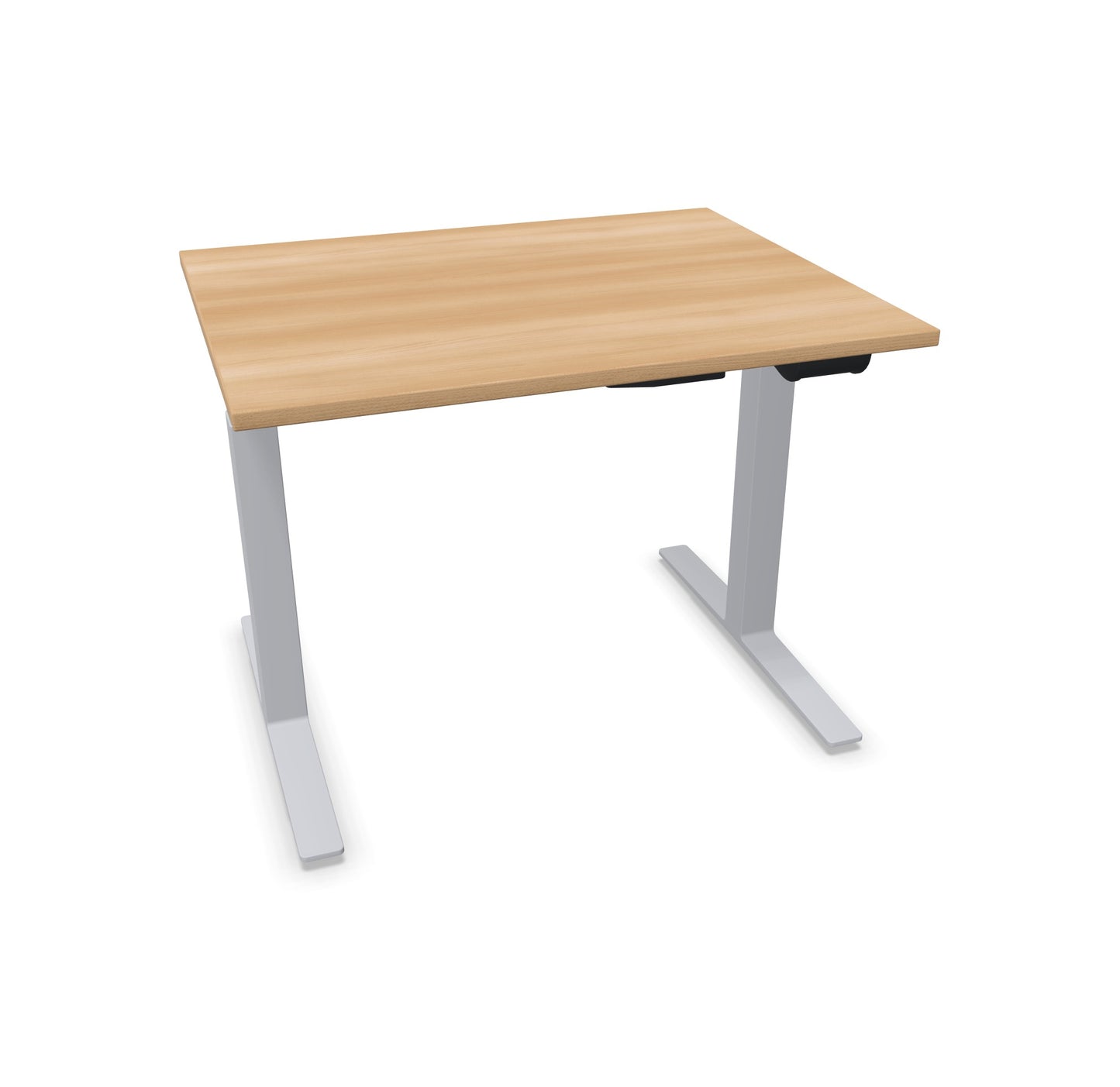 TALO.YOU Sitz-Steh-Schreibtisch mit Gaslift 1000x800mm Tischplatte Buchendekor - Gestell Silbergrau - 6039048
