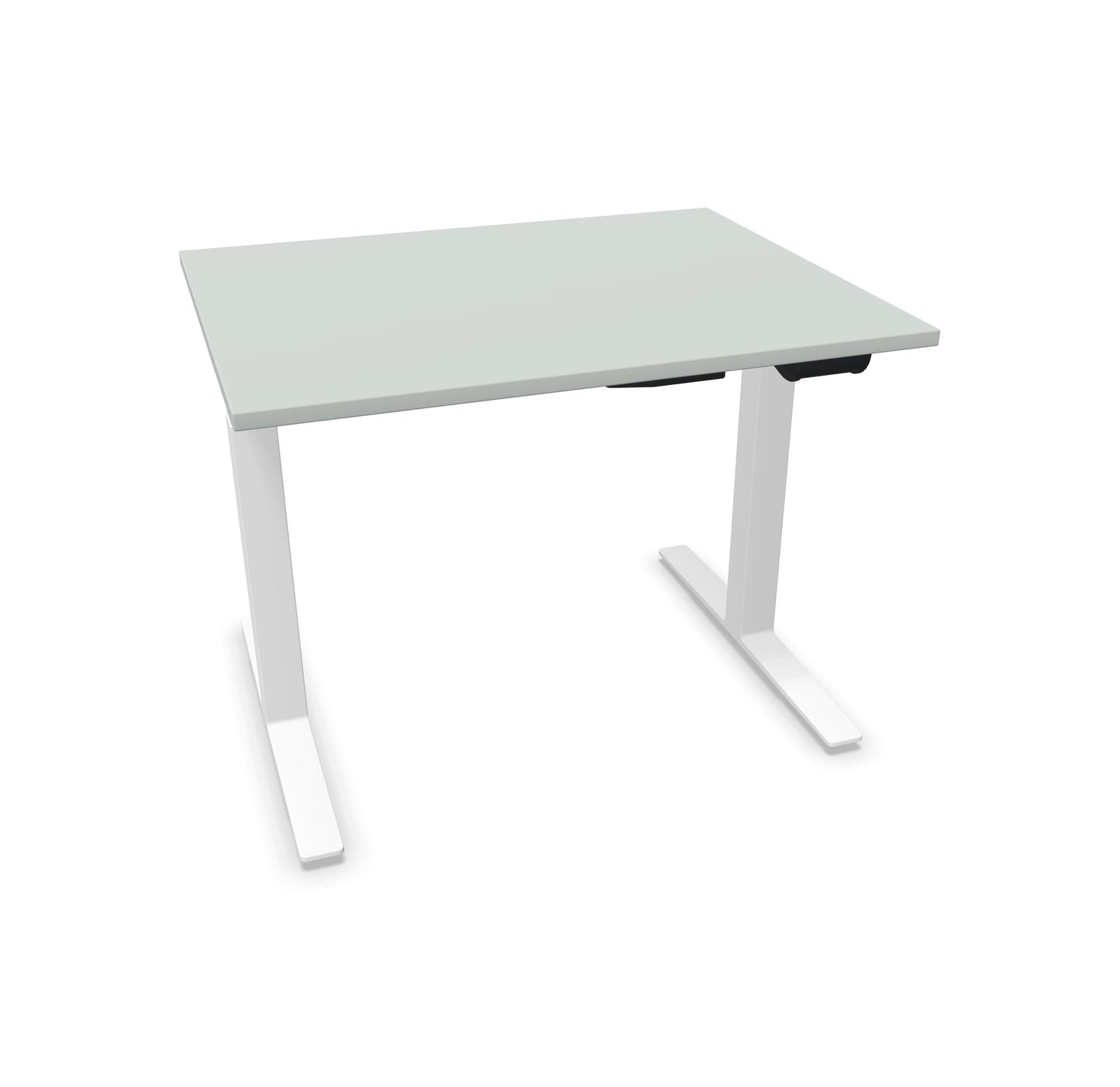TALO.YOU Sitz-Steh-Schreibtisch mit Gaslift 1000x800mm Tischplatte Lichtgrau - Gestell Weiss - 6039058