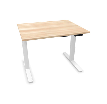 TALO.YOU Sitz-Steh-Schreibtisch mit Gaslift 1000x800mm Tischplatte Akaziendekor - Gestell Weiss - 6039060