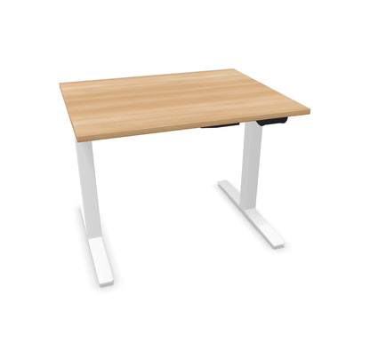 TALO.YOU Sitz-Steh-Schreibtisch mit Gaslift 1000x800mm Tischplatte Buchendekor - Gestell Weiss - 6039061