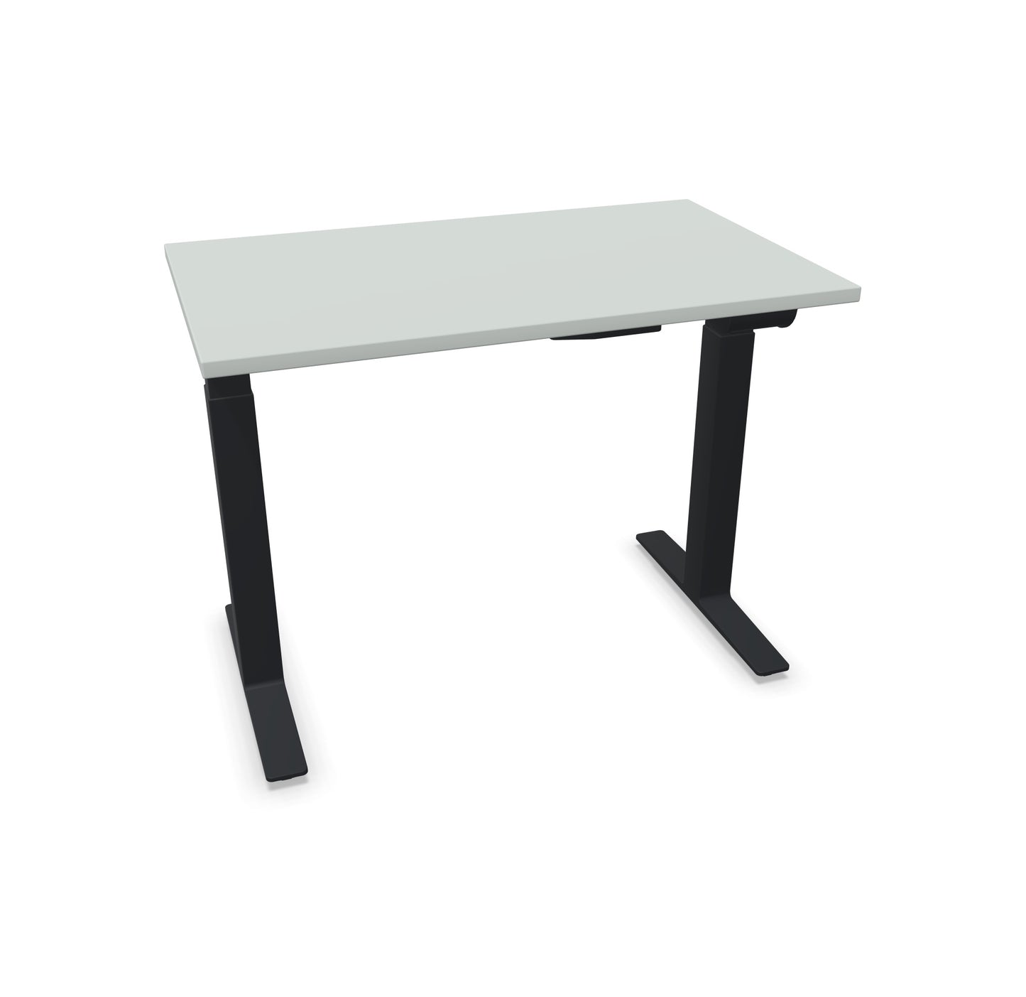 TALO.YOU Sitz-Steh-Schreibtisch mit Gaslift 1000x600mm Tischplatte Lichtgrau - Gestell Schwarz - 6039064